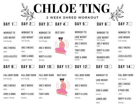 chloe challenge 2 weeks|chloe ting shred workout schedule.